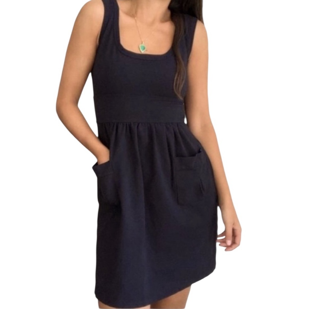 Diane Von Furstenberg Black Cotton Knit "Cezanne" Sleeveless Aline Mini Dress 4